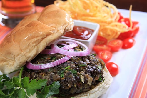 Black Lentil, Pistachio and Shiitake Mushroom Burger