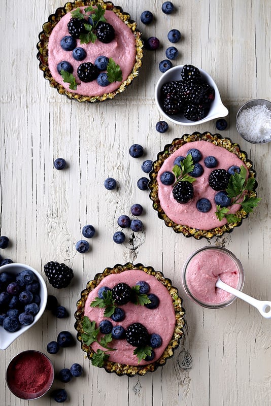 Raw Berry Tarts for Valentine's Day