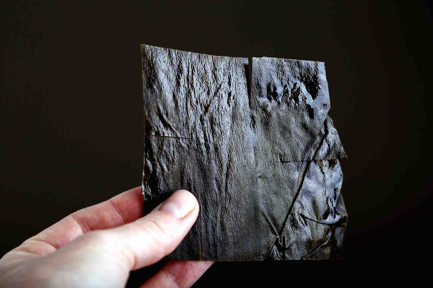 Piece of dried kombu used for making vegan dashi for miso soup.