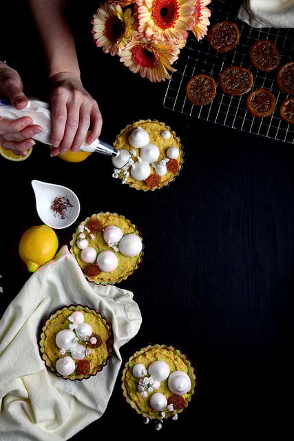 Lemon Saffron Custard Tart